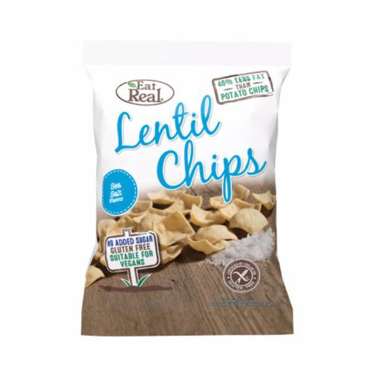 Eat Real Lentil Chips Sea Salt 40g (Pack of 12)