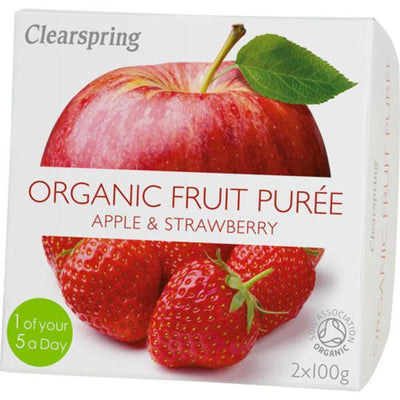 Clearspring Fruit Puree Apple & Strawberry 2x100g