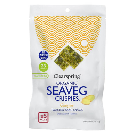 Clearspring Ltd. Organic Seaveg Crispies Multipack - Ginger 20g