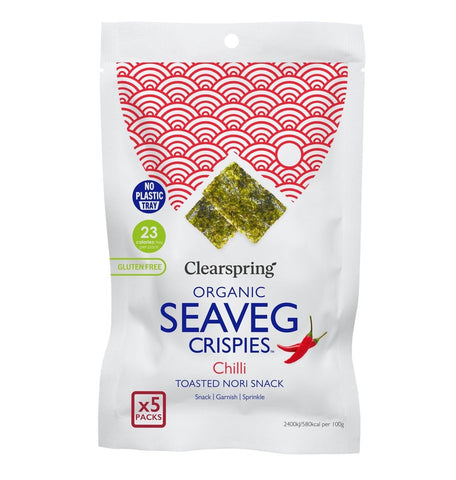 Clearspring Ltd. Organic Seaveg Crispies Multipack - Chilli 20g (Pack of 6)