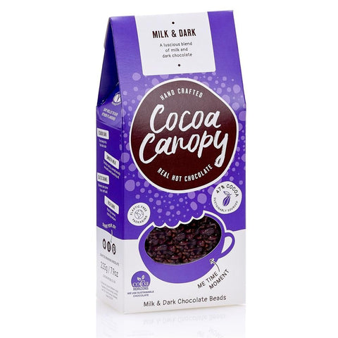 Cocoa Canopy Milk & Dark Drinking Hot chocolate Beads 225g (Pack of 10)