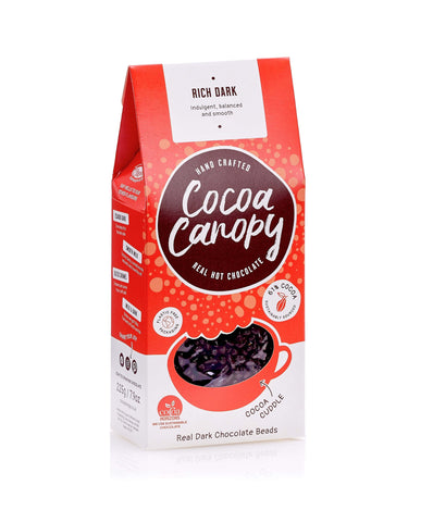 Cocoa Canopy Rich Dark Drinking Hot chocolate Beads 225g (Pack of 10)