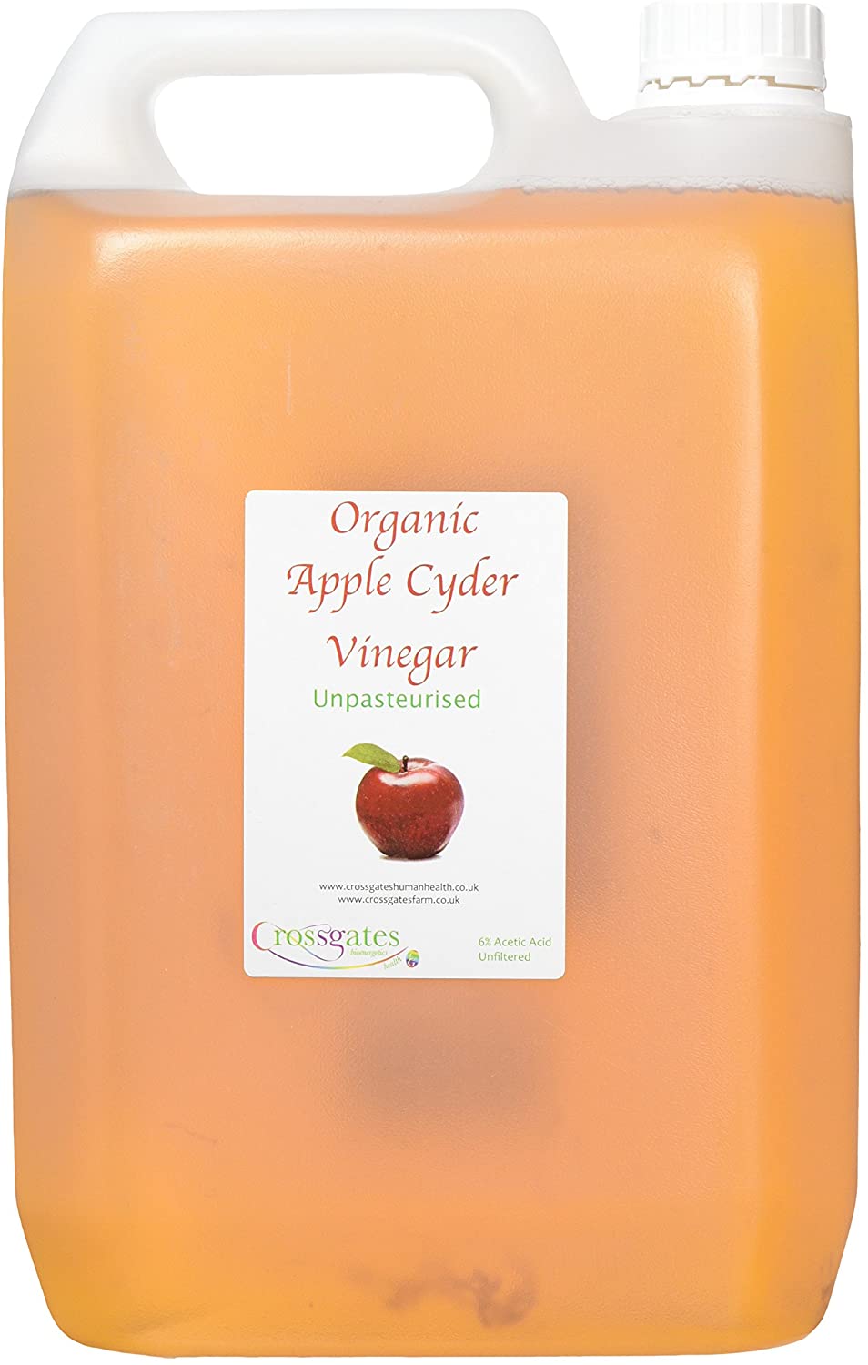Crossgates Organic Apple Cyder Vinegar - Unpasteurised 5 Ltr
