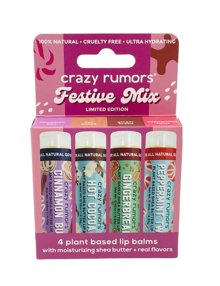 Crazy Rumors Festive Mix 4 Lip Balm Set 17g (Pack of 8)