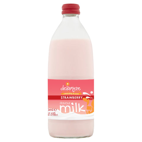 Delamere Dairy Strawberry Flavoured Cows Milk 500ml (Pack of 12)