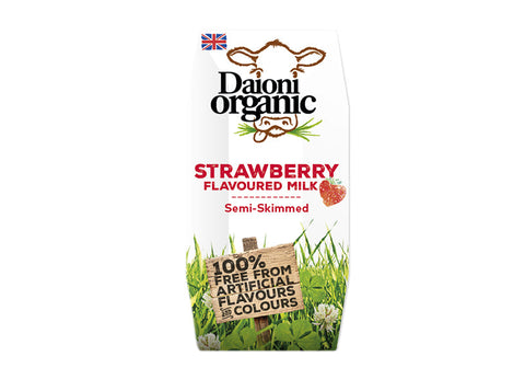 Daioni Organic Strawberry Flavour Milk 200ml (Pack of 18)
