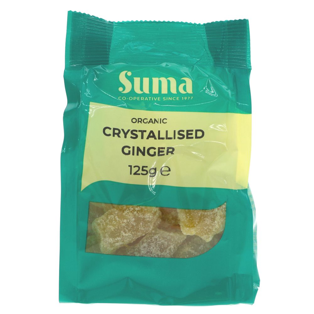Suma Prepacks Organic Crystallised Ginger 125g (Pack of 6)