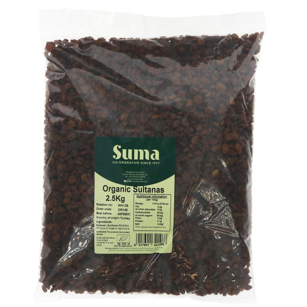 Suma Bagged Down Organic Sultanas 2.5kg