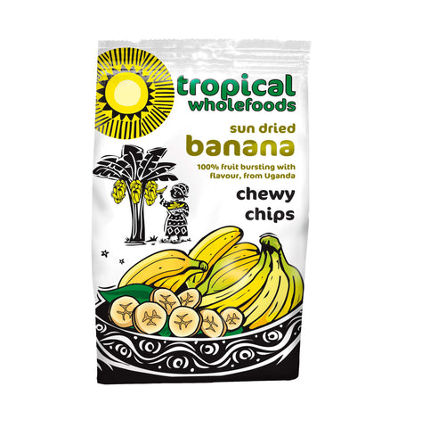 Tropical Wholefoods Dried Banana Chips Organic 150g (Pack of 14)