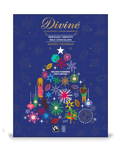 Divine Chocolate Fairtrade Milk Advent Calendar 85g (Pack of 12)
