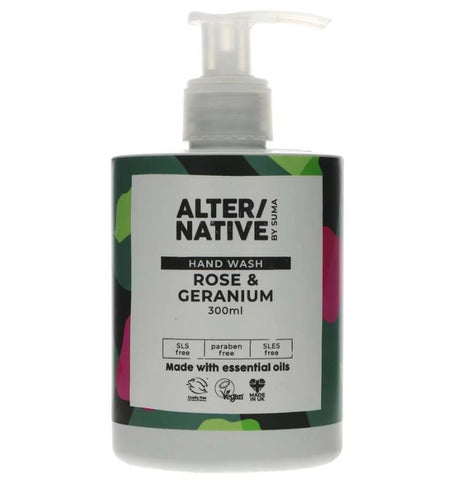 ALTER/NATIVE by Suma Hand Wash Rose & Geranium 300ml (Pack of 6)