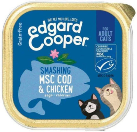 Edgard and Cooper Chicken & Cod Tray for Cats 85g (Pack of 19)
