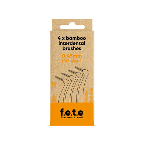 F.E.T.E. Interdental Brushes Iso Size 1, Orange, 0.45Mm Twisted Wire Diameter (4 Pcs) 18g (Pack of 6)