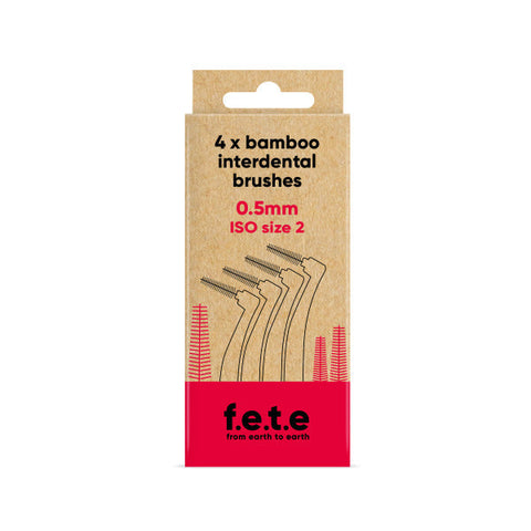 F.E.T.E. Interdental Brushes Iso Size 2, Red, 0.5Mm Twisted Wire Diameter (4 Pcs) 18g (Pack of 6)