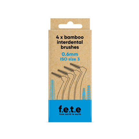 F.E.T.E. Interdental Brushes Iso Size 3, Blue, 0.6Mm Twisted Wire Diameter (4 Pcs) 18g (Pack of 6)