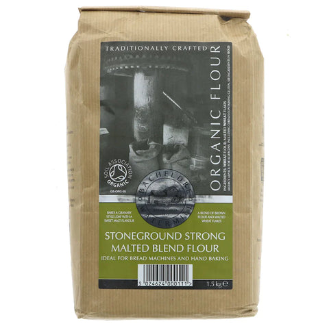 Bacheldre Malted Blend Flour Organic 1.5kg (Pack of 5)