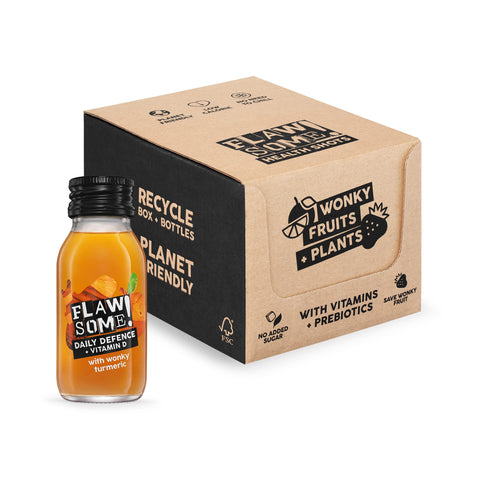 Flawsome Brands Ltd Daily Defence Vitamin D Turmeric Shot 60ml (Pack of 12)