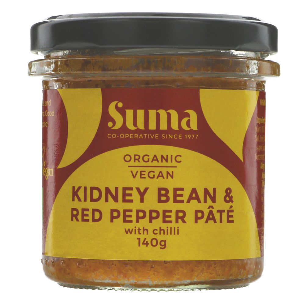Suma Organic Pate - Kidney Bean, Red Pepper 140g (Pack of 6)