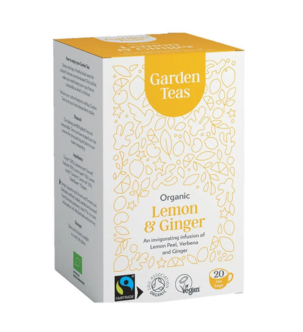 Garden Teas Organic Fairtrade Lemon & Ginger Infusion 20 Bag (Pack of 6)