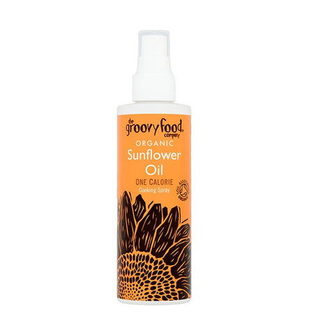 The Groovy Food Company Organic Sunflower Oil Cooking Spray 190ml (Pack of 6)