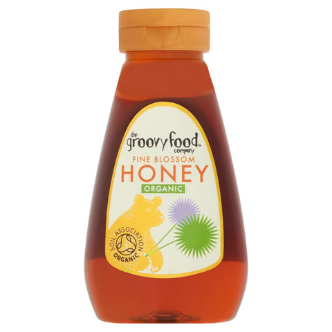 The Groovy Food Company Organic Squeezy Fine Blossom Honey 340g (Pack of 6)