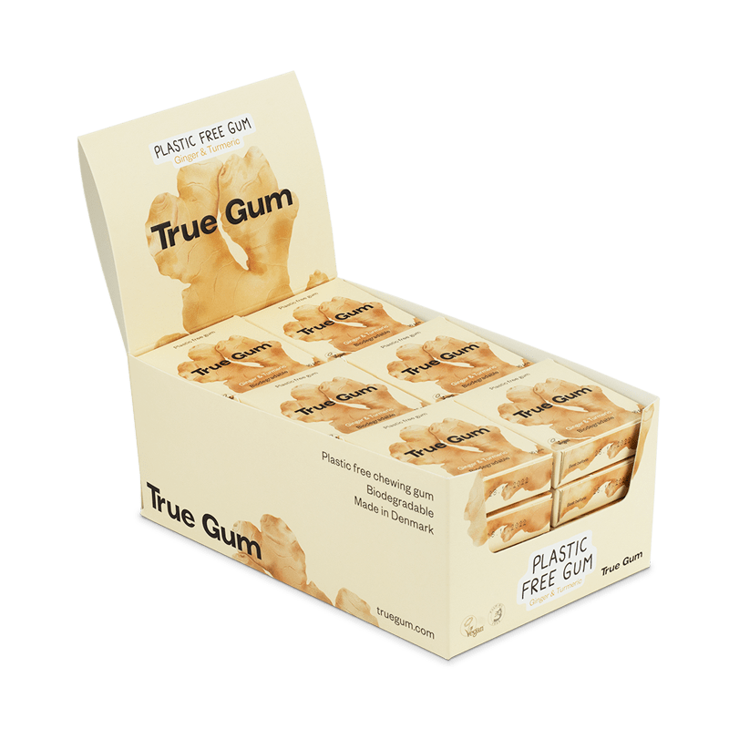 True Gum Ginger & Turmeric Chewing Gum 21g (Pack of 24)