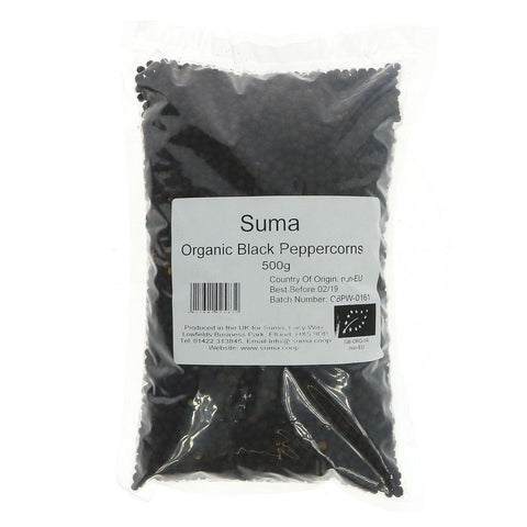 Bulk Whole Spices Organic Black Peppercorn 500g