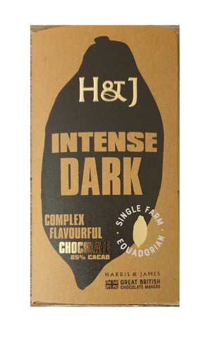 Harris & James Intense Dark Chocolate Bar (V) 86g (Pack of 2)