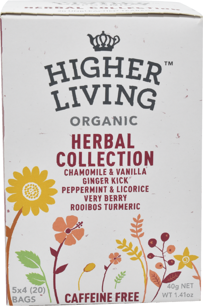 Higher Living Organic Herbal Collection 20 Bags (Pack of 4)