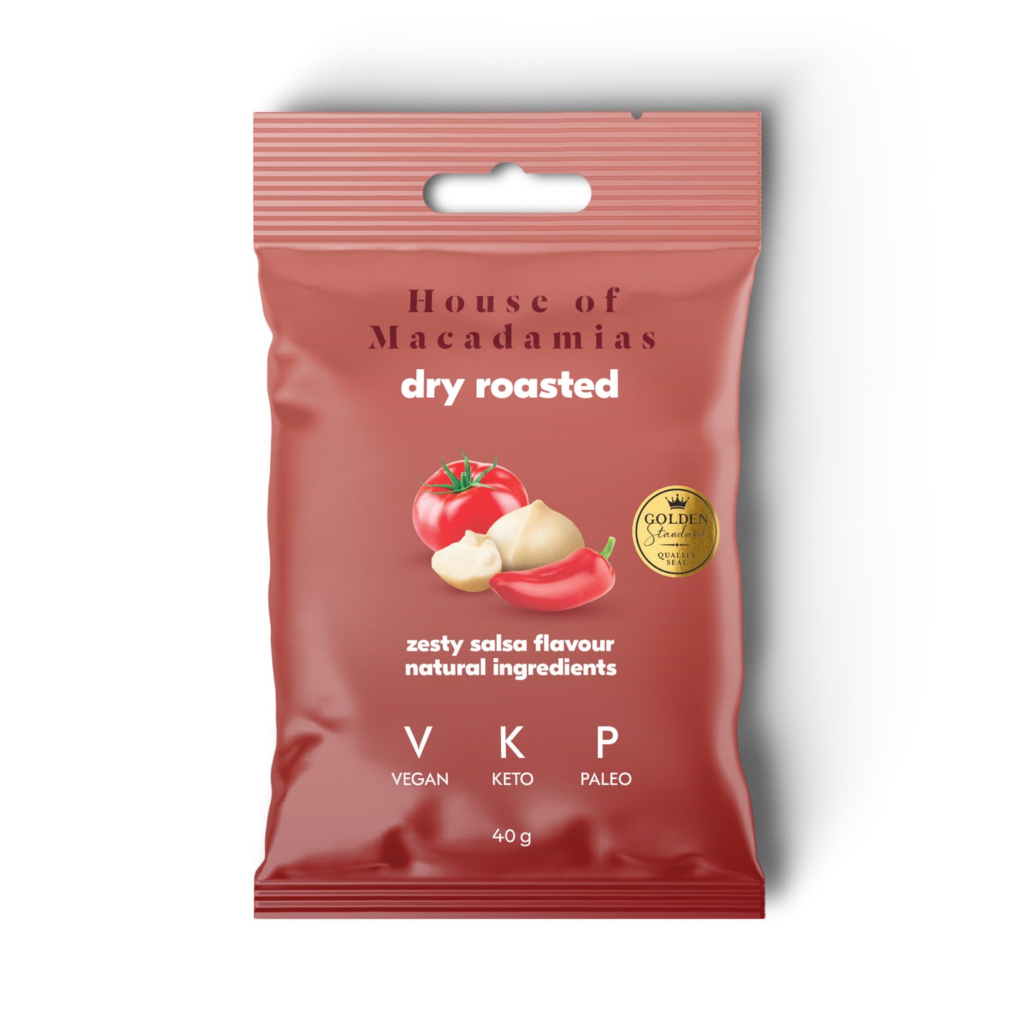 House Of Macadamia Macadamia Seasoned Nuts Zesty Salsa 40g (Pack of 12)