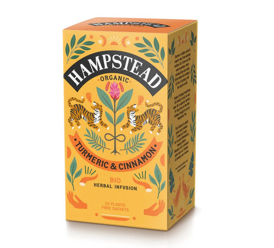 Hampstead Tea Turmeric with Cinnamon Tea 20bags (Pack of 4)