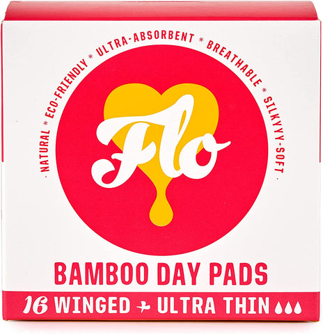 Here We Flo Bamboo Day Pad Pack (16 pads) (Pack of 8)