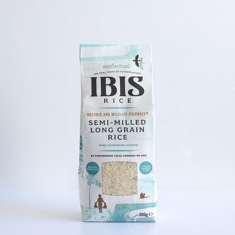 Ibis Rice Organic Semi-Milled Long Grain Rice 500g (Pack of 6)