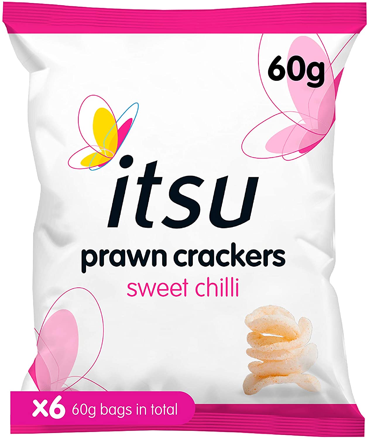 itsu grocery Sweet Chilli Prawn Crackers 60 g (Pack of 6)