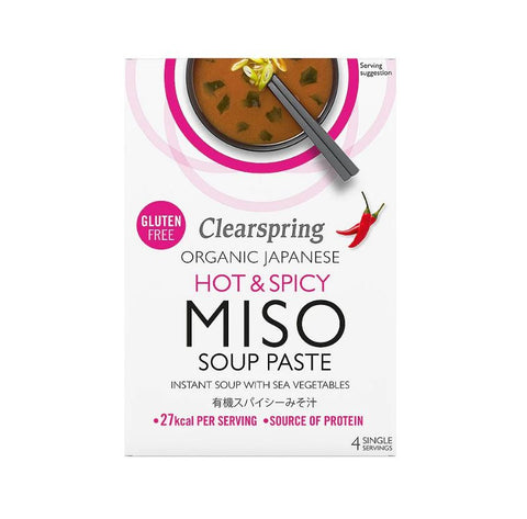 Clearspring Hot & Spicy Miso Soup Paste 4x15g (Pack of 8)