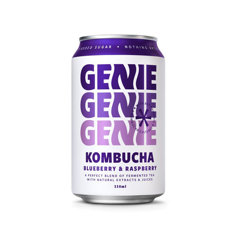 Genie Kombucha Blue\raspberry 330ml (Pack of 12)
