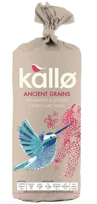 Kallo Ancient Grains Organic Corn Cake Thins 150g (Pack of 12)