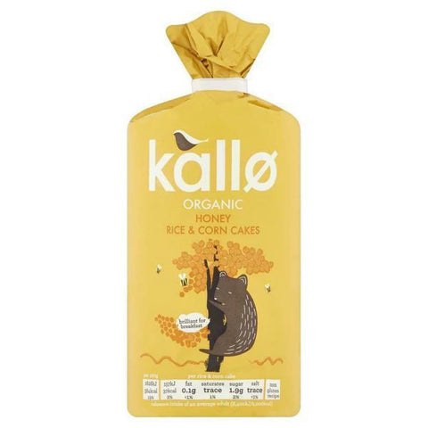 Kallo Organic Honey Jumbo Rice & Corn Cakes 125g (Pack of 6)