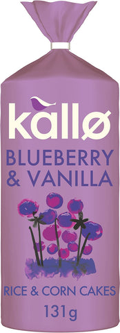 Kallo Blueberry & Vanilla Wholegrain Rice & Corn Cakes 131g (Pack of 6)