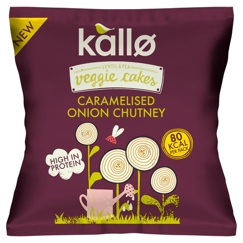 Kallo Caramelised Onion and Chutney Veggie Cakes Snack Packs 22g (Pack of 12)