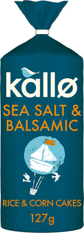Kallo Jumbo Rice Cakes Sea Salt & Balsamic Vinegar 127g (Pack of 6)