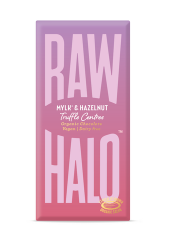 Raw Halo Hazlnut Truffle Bar Organic 90g (Pack of 8)
