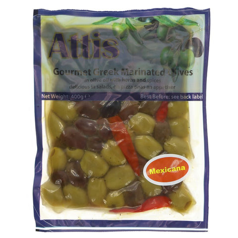 Attis Gourmet Mexicana Olives 400g (Pack of 8)