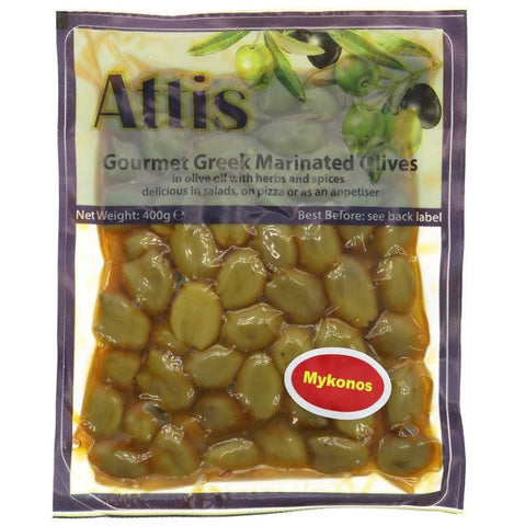 Attis Gourmet Mykonos Olives 400g (Pack of 8)