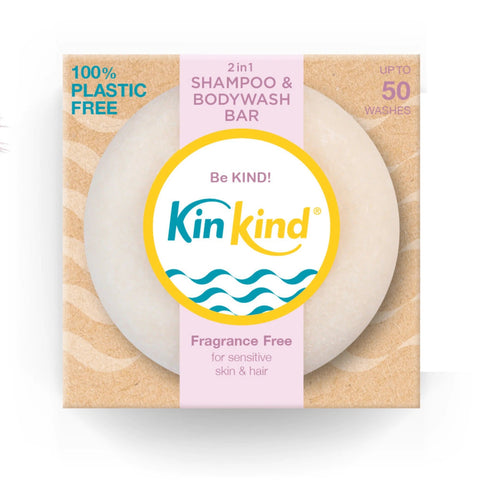KinKind Be KIND Fragrance Free Shampoo Bar for Sensitive Skin 50g (Pack of 18)