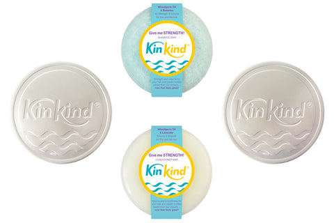 KinKind Give STRENGTH TRAVEL SET - Shampoo (1 bar) Conditioner (1 bar) 2 Tin (Pack of 17)