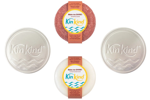 KinKind Make me SHINE! TRAVEL SET - Shampoo (1 bar) Conditioner (1 bar) 2 Tin (Pack of 17)