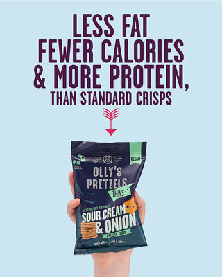 Olly's Pretzel Thins - Sour Cream & Onion 35g (Pack of 10)