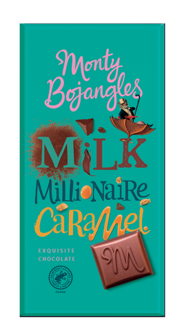 Monty Bojangles RFA MILK Millionaire Caramel Chocolate Bar 150g (Pack of 18)