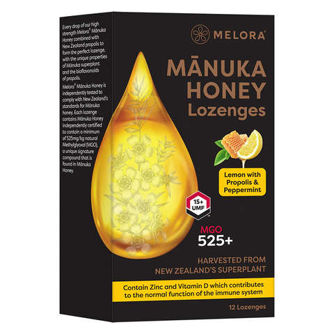Melora Manuka, Lemon & Propolis Loz 12 Lozenges (Pack of 24)